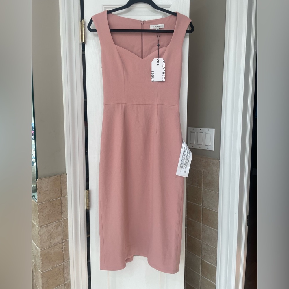 Dress The Population ELLE Dress New With Tags NWT Blush Pink color Small. DTP - Picture 6 of 8